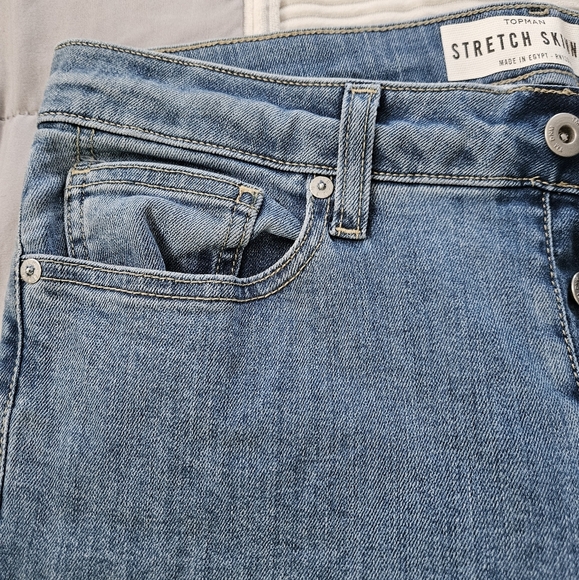 TOPMAN Classic Stretch Skinny Blue Denim Jeans. Size 10 - Picture 3 of 9
